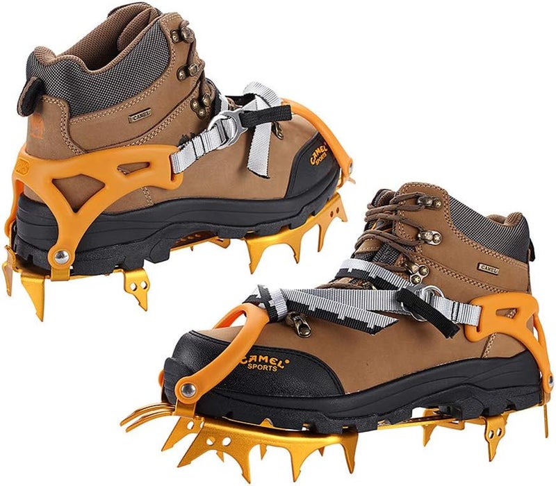 BRS -S3 Ultralight 14 Teeth Aluminium Alloy Bundled Crampons Ice Gripper Outdoor Ice Climbing Kits Crampons for Footwear (Golden) - Image 4