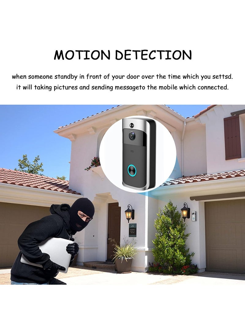 كاميرا باب الفيديو مع جرس، جرس باب ذكي لاسلكي مع تخزين سحابي مجاني، مراقبة عن بُعد عبر WIFI، اتصال صوتي، مجموعة جرس باب فيديو ذكي - Image 3