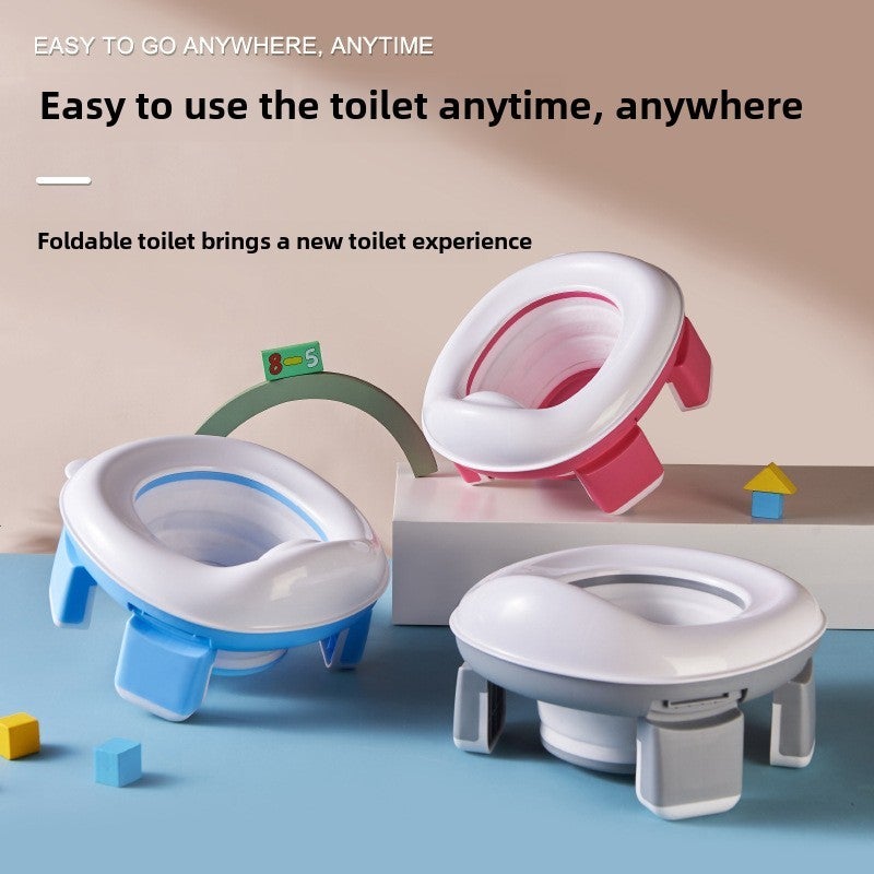 Foldable Kids Toilet Seat: PP+TPE Material - Child-Friendly Safe & Comfortable Portable Potty Seat for Home Bathroom & Outdoor Travel - Image 3