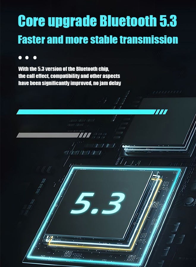 Hanayo Bluetooth Earphones Lightweight Hands-free Bluetooth Earphone Bluetooth 5.3 Magnetic Hatch Waterproof Dual Ear Digital Display In Ear Sport Bluetooth Earphones(Black) - Image 3