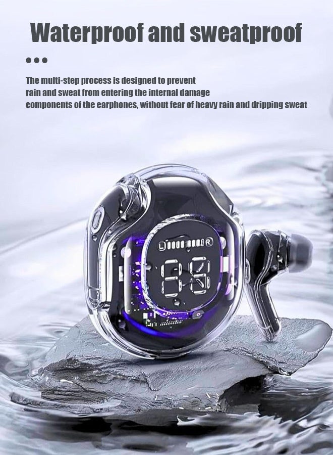 Hanayo Bluetooth Earphones Lightweight Hands-free Bluetooth Earphone Bluetooth 5.3 Magnetic Hatch Waterproof Dual Ear Digital Display In Ear Sport Bluetooth Earphones(Black) - Image 4