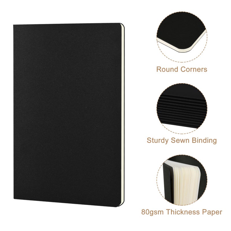 ZCZN 60 Pack Black Pocket Notebooks Bulk, 3.5 X 5.5 Inches Blank Paper Journaling Notebooks, 30 Sheets/60 Pages, Mini Journal Notebooks for Work, Writing, Drawing Memo Notepad(Black Cover) - Image 3