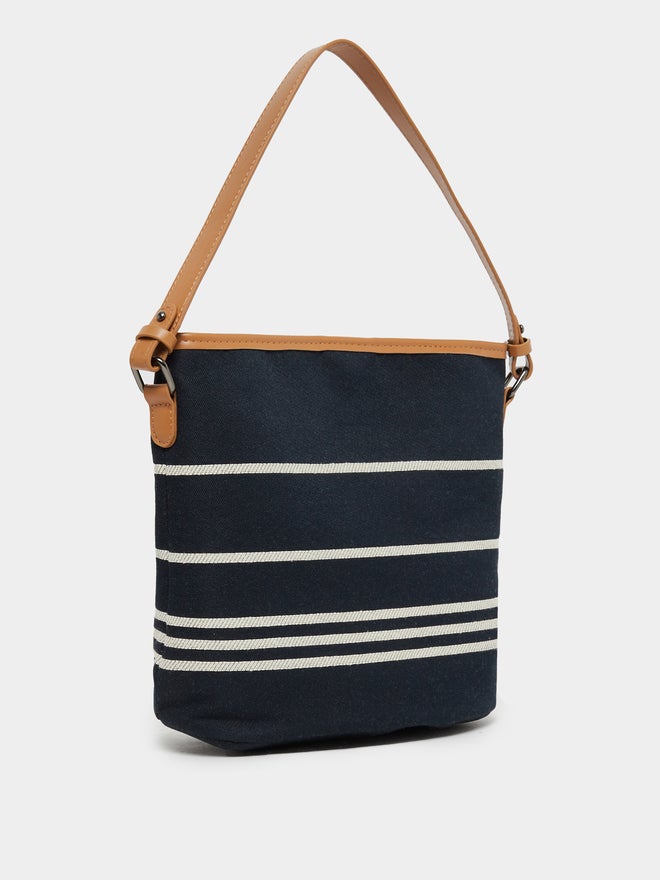 Styli Styli Striped Snap-Button Closure Shoulder Bag - Image 1
