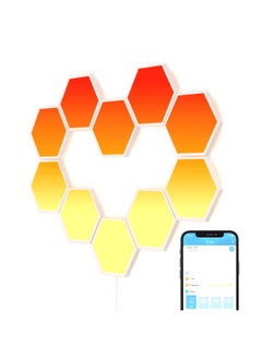 10-Piece RGBIC Technology Smart Control Glide Hexa Light Panel Set Multicolour 22 x 20 x 22 cm H6061
