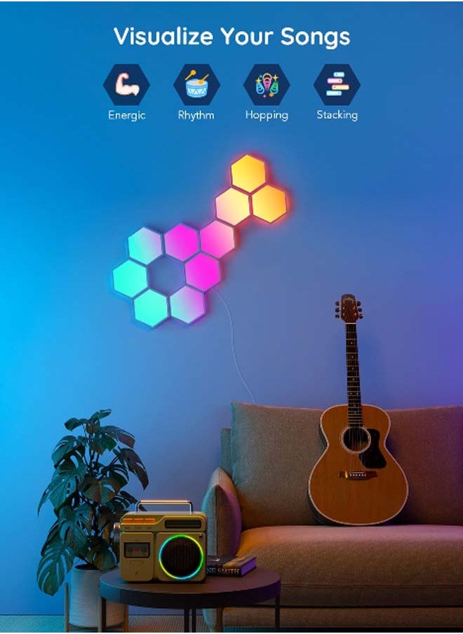 Govee - 10-Piece RGBIC Technology Smart Control Glide Hexa Light Panel Set Multicolour 22 x 20 x 22 cm H6061 - Image 1