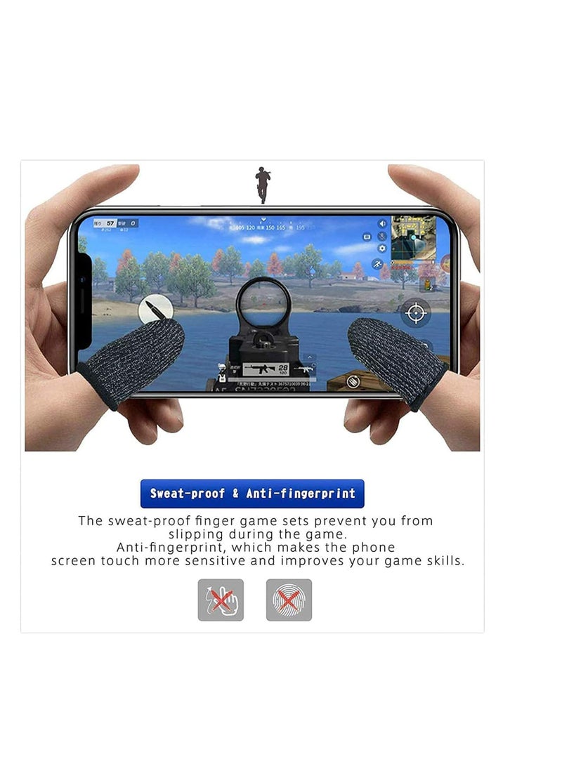 ECVV غلاف إصبع شاشة اللمس، غلاف إصبع لعبة موبايل، غلاف إصبع رقيق للغاية مضاد للعرق وقابل للتنفس من ألياف فضية حساسة للمس، لألعاب موبايل أندرويد وIOS - Image 2