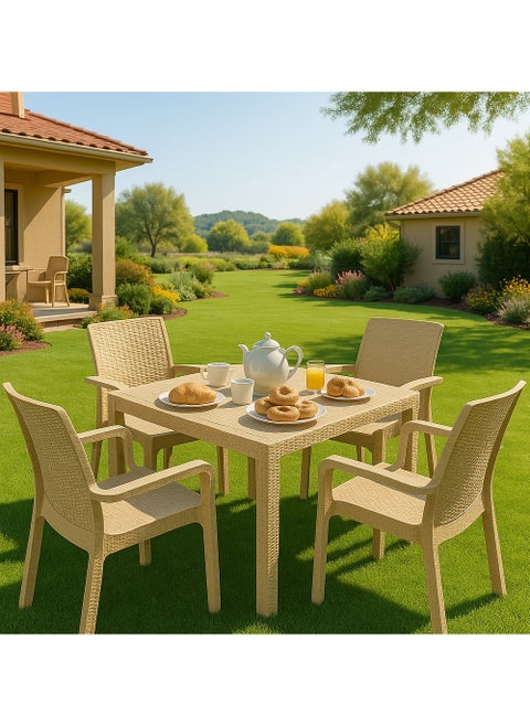 Dining table for kitchen and open space made of strong plastic 80cm without chairs