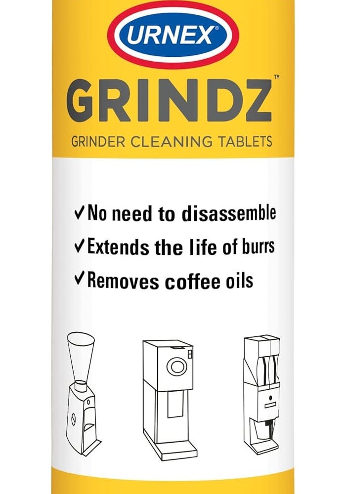Urnex Grindz Professional Coffee Grinder Cleaning Tablets - 430g - All Natural, Food Safe, Gluten Free - Image 1