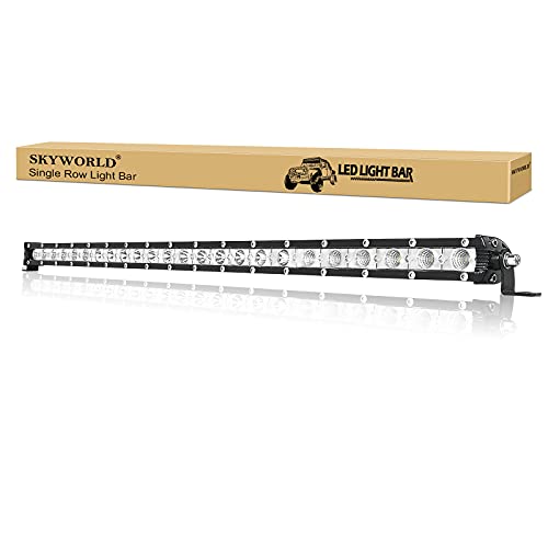 SKYWORLD 25 inch 120W Single Row LED Light Bar Low Profile Ultra Thin Slim Mini Spot Flood Combo Beam Off Road Driving Lights Led Fog Lights Boat Lighting ATV SUV UTV Truck - Image 1