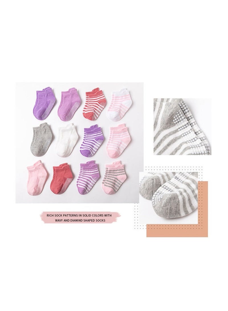 6 Pairs Of Anti-Slip Dispensing Glue Children's Socks Boys' Pure Cotton Socks S Size - Image 4