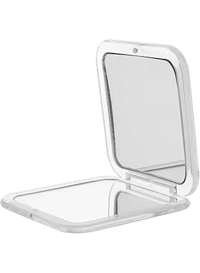 Foldable Compact Mirror with 7X Magnification White Lightweight for Women Purse Travel - Image 1