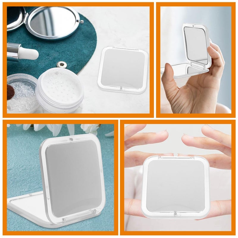 Foldable Compact Mirror with 7X Magnification White Lightweight for Women Purse Travel - Image 4