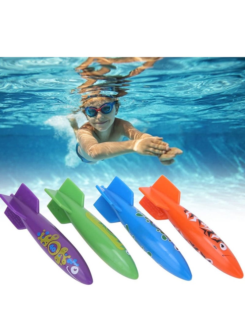 4pcs Underwater Torpedo Rockets, Underwater Diving Toy, Swimming and Diving Throwing Game, Fun Water Toys for Boys and Girls - Kids Toys - Image 5