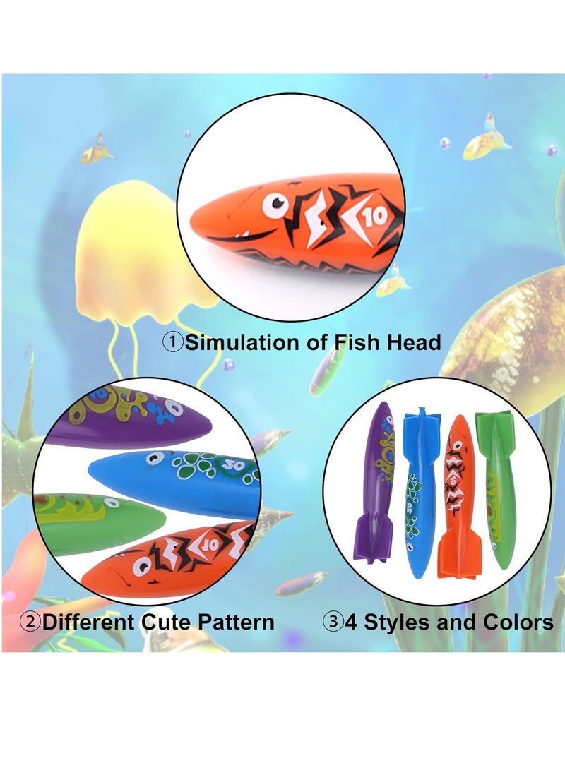 4pcs Underwater Torpedo Rockets, Underwater Diving Toy, Swimming and Diving Throwing Game, Fun Water Toys for Boys and Girls - Kids Toys - Image 4