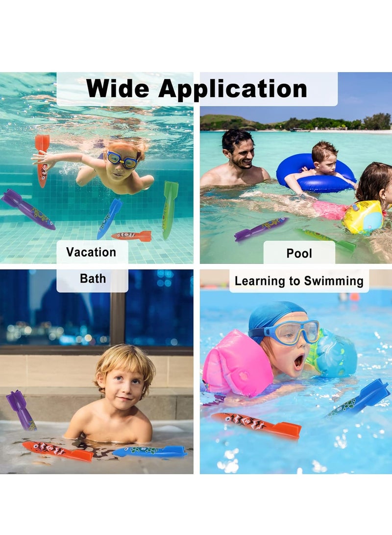 4pcs Underwater Torpedo Rockets, Underwater Diving Toy, Swimming and Diving Throwing Game, Fun Water Toys for Boys and Girls - Kids Toys - Image 3