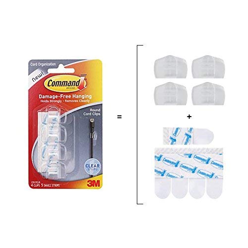 Command 3M Command 17017CLR Cord Clips White 4 Clips and 5 Strips Pack of 5  - Image 4