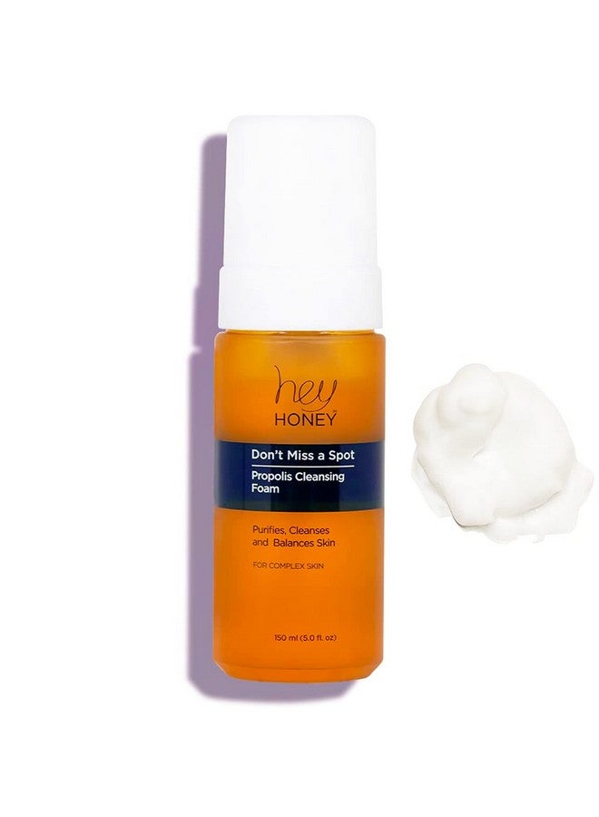 Hey Honey Skincare Don't Miss A Spot Propolis Facial Cleanser Foam | Gently Removes Skin Oil and Other Pollutants From Your Acne Prone Oily Skin | 5 Oz - Image 1