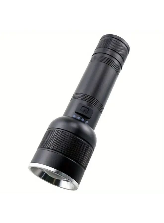 High Power LED Flashlight Dark Brown USB Rechargeable Telescopic Zoom - Image 5