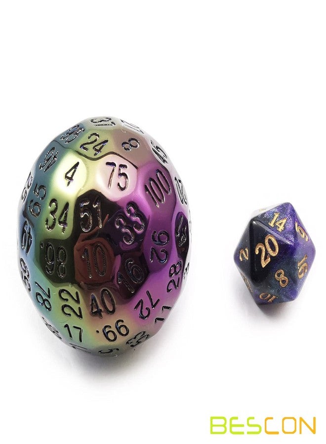 Bescon Metal Plating 100 Sided Dice, Game Dice D100, Polyhedral Solid 100 Sides Dice 45MM in Diameter (1.8inch) - Image 5