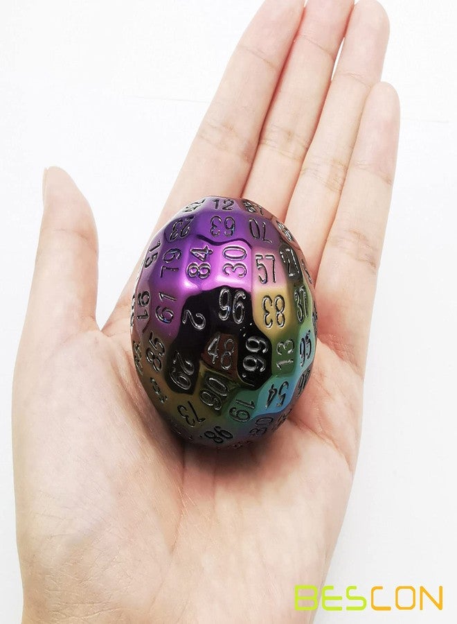 Bescon Metal Plating 100 Sided Dice, Game Dice D100, Polyhedral Solid 100 Sides Dice 45MM in Diameter (1.8inch) - Image 2