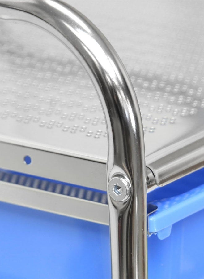 كادي ون عربة تخزين دوارة مع 4 أدراج بلاستيكية مزودة بعجلات، درج تنظيم بـ 4 طبقات قابلة للإزالة للتخزين المكتبي، مع عجلات متعددة الاتجاهات 360 درجة، من معدن وبلاستيك، 39×76 سم - Image 5