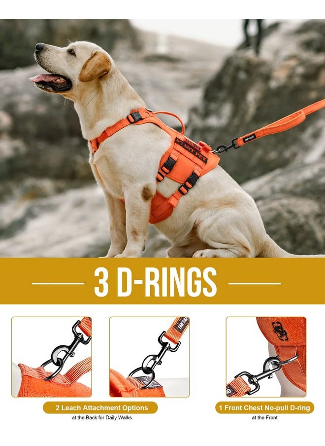 OneTigris - OneTigris Tactical Large Dog Harness, Metal No Pull Dog Harness Vest with Hook & Loop Panels, Military Adjustable Easy to Put On Dog Vest Dog for Walking Hiking Training - Image 1
