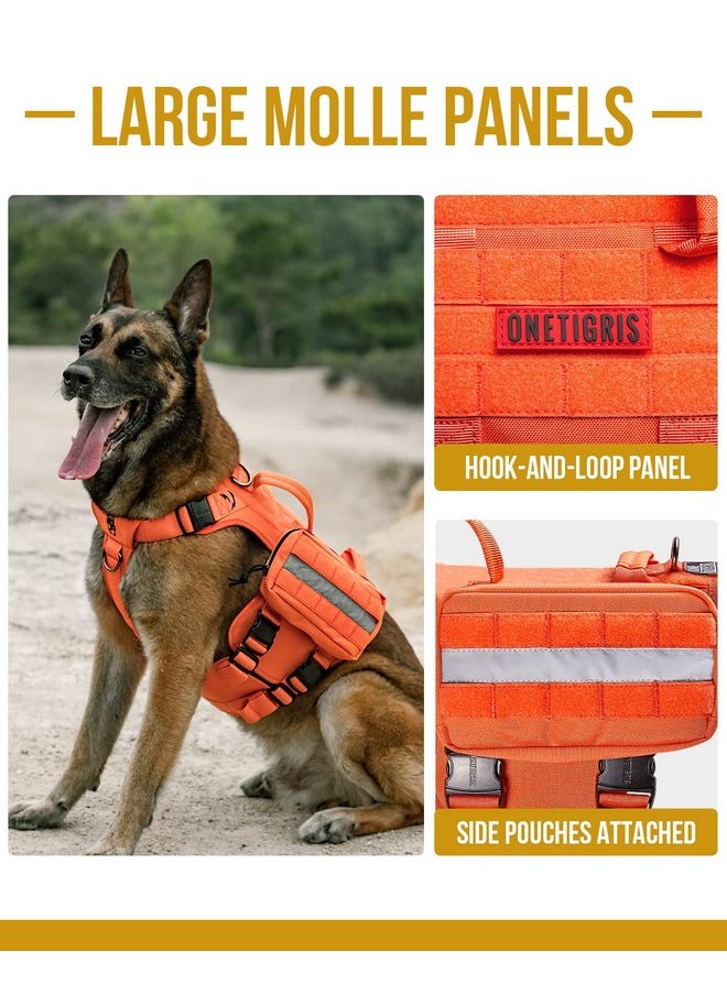 OneTigris - OneTigris Tactical Large Dog Harness, Metal No Pull Dog Harness Vest with Hook & Loop Panels, Military Adjustable Easy to Put On Dog Vest Dog for Walking Hiking Training - Image 1