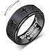 SYDNFZY Anxiety Spinner Ring for Men Stainless Steel Fidget Spinner Ring Band Cross Thumb Roating Rings for Stress Relief 8mm Anxiety Relieve Fidget Toys for Adults Ring Size 6 7 8 9 10 11 Black 10 - Image 3