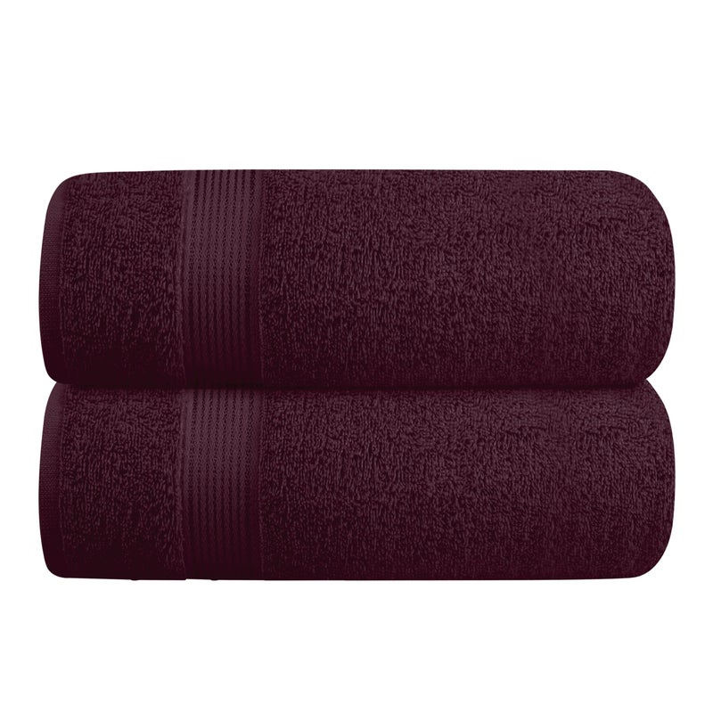Belizzi Home Cotton 2 Pack Oversized Bath Towel Set 28x55 inches Large Bath Towels Ultra Absorbant Compact Quickdry  Lightweight Towel Ideal for Gym Travel Camp Pool  Burgundy Red
