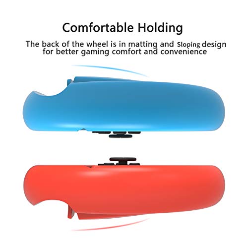 GH Switch 1 Steering Wheel for Mario Kart 8 Deluxe and Booster Course Pass (DLC), Racing Wheel Accessories Compatible with Nintendo Switch 1/Switch OLED Joy Con Controller (Red and Blue) - Image 5