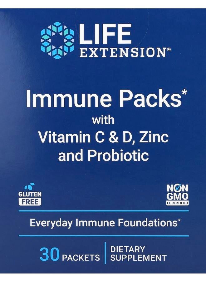 Immune Packs with Vitamin C & D Zinc and Probiotic 30 Packets