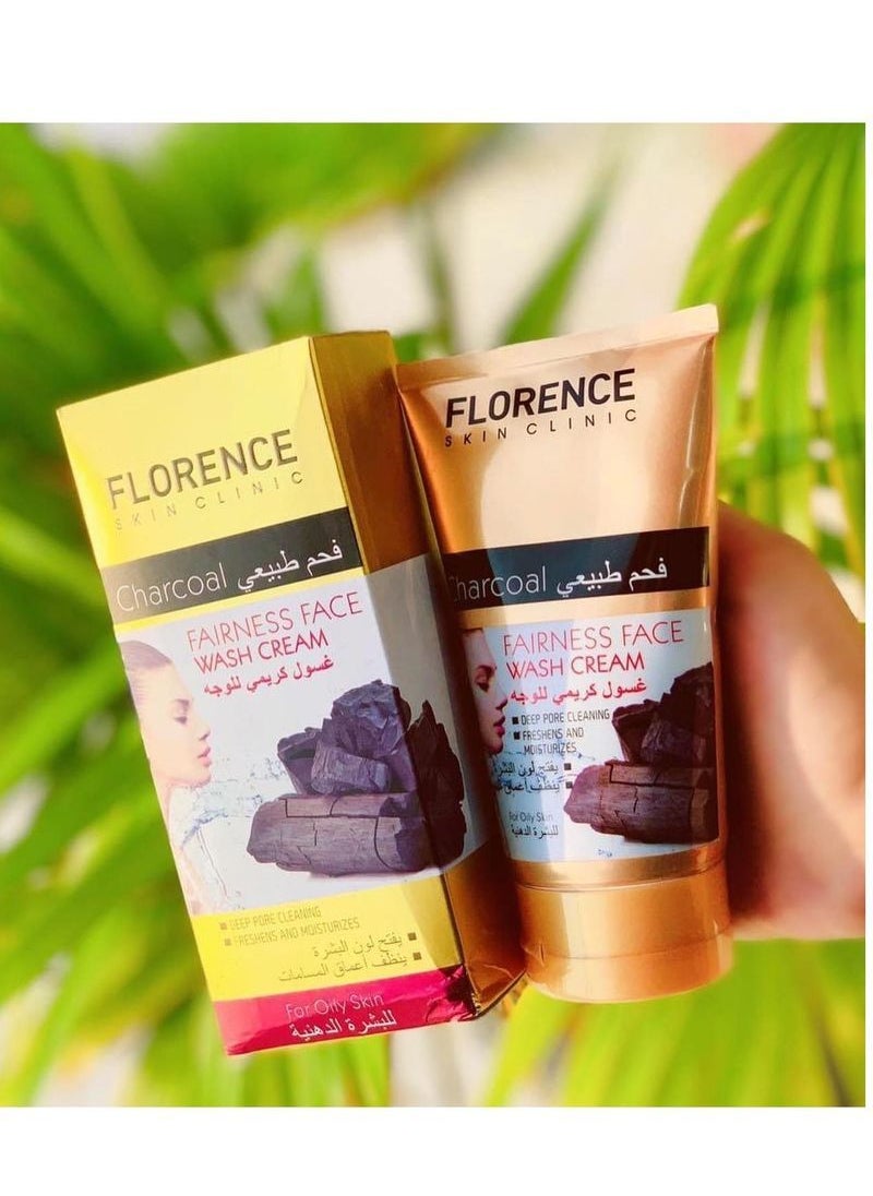 Florence Skin Clinic Face Wash Cream for Deep Cleaning and Freshness with Charcoal Extract 