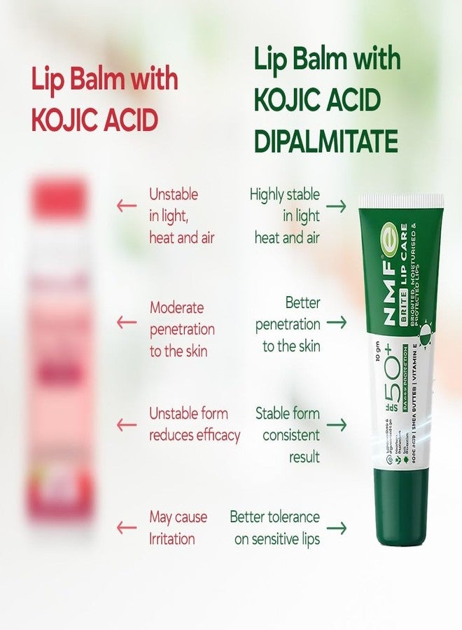 NMFe Brite Lip Care SPF 50 PA+++ | Brightening & Hydrating Lip Balm | Reduces Pigmentation, Dryness & Darkness | Nourishing Lip Lightening Treatment - Image 5