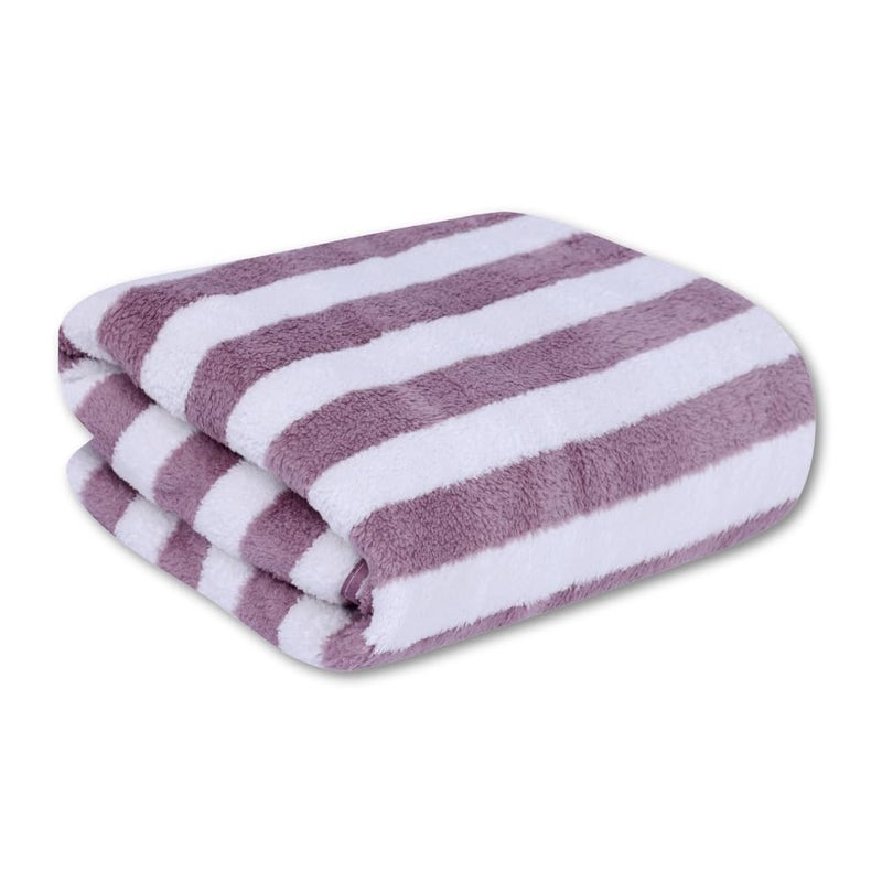 Fezora® Microfiber Bath Towels Strip | (70x140) Extra Soft Plush & Quick Dry High Absorbency Large Size Towels for Bathing (Wine & White) - Image 1