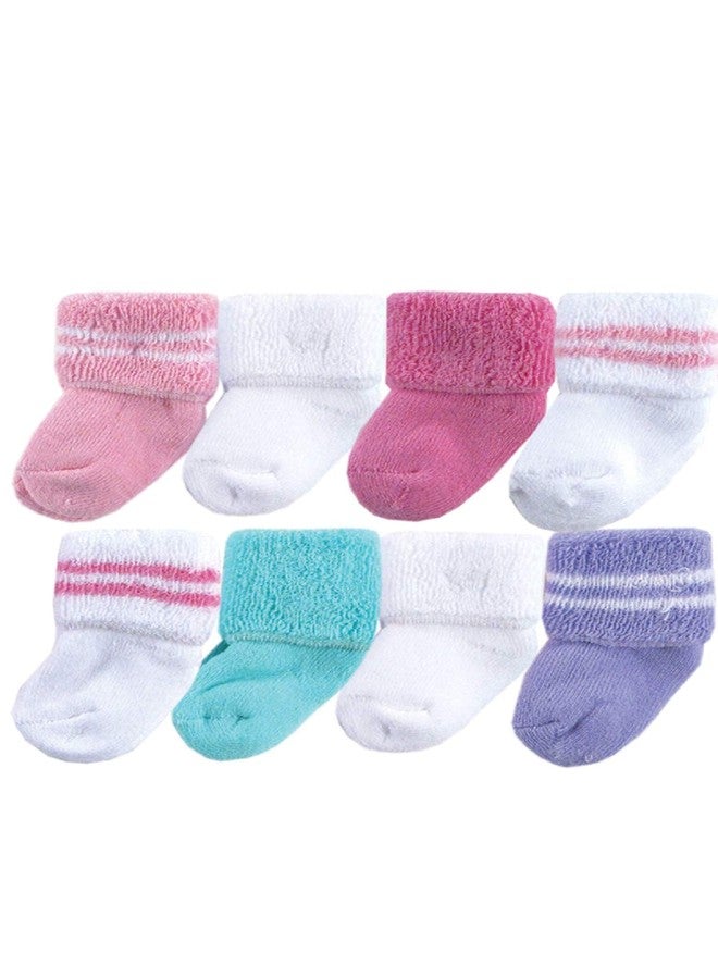 Freshfoot Cute and Colourful Baby socks Cotton For 0-6 Months (Pack Of 8) (Purple)