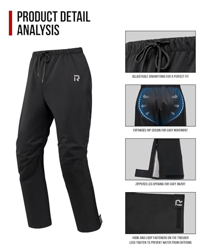RIDEIRON Rain Suit, Motorcycle rain gear for men, 15000mm Rating,Reflective, Detachable Hood - Image 5