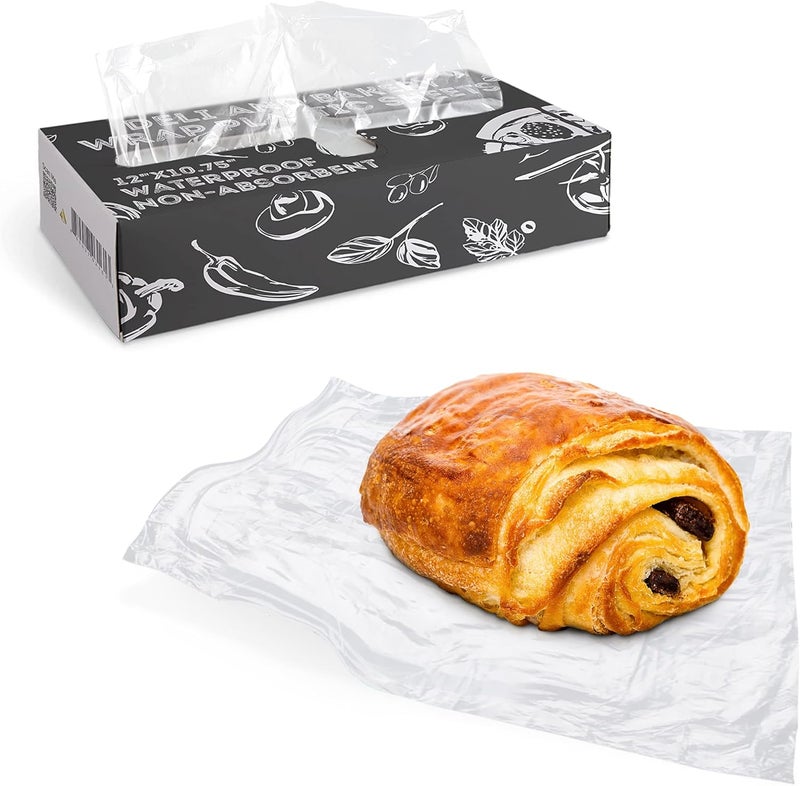 APQ Supply APQ Clear Deli and Bakery Wrap Plastic Sheets, 10 x 10.75 Inches. 1000 Pack Pop-Up Deli Sheets. Pre-Cut Plastic Wrap for Food Service, Baked Gifts - Image 1