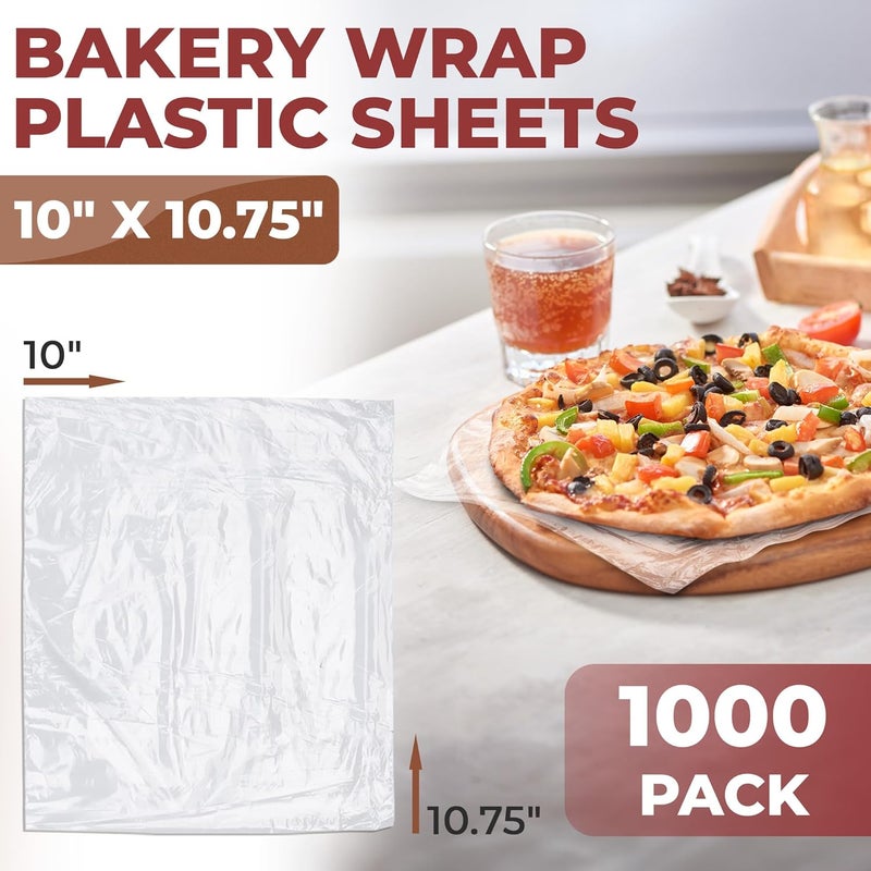 APQ Supply APQ Clear Deli and Bakery Wrap Plastic Sheets, 10 x 10.75 Inches. 1000 Pack Pop-Up Deli Sheets. Pre-Cut Plastic Wrap for Food Service, Baked Gifts - Image 2