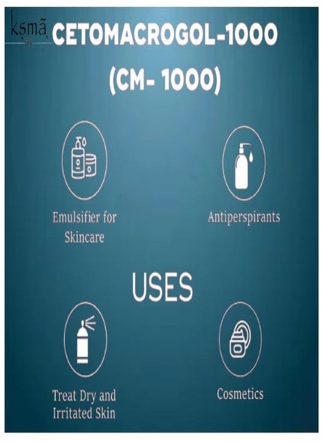 Ksma كسما سيتوماكروغول 1000 (CM-1000) 250 غرام | شمع مستحلب ومثبت من الدرجة التجميلية للكريمات والمستحضرات ومنتجات العناية بالبشرة - Image 4