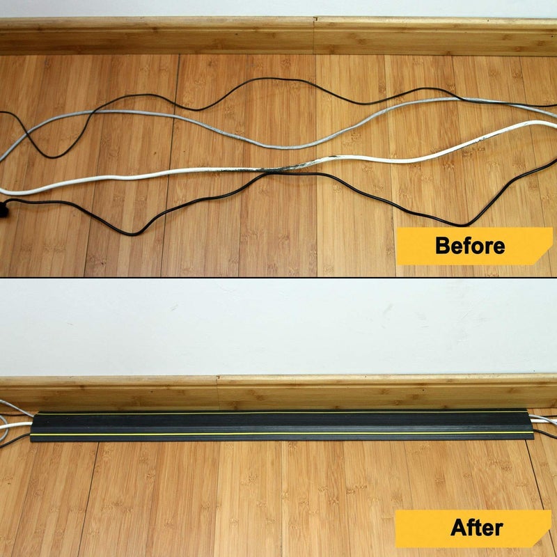 DOLPHY غطاء كابل الأرضية، 4 متر كابلات أرضية، واقي الكابلات والأسلاك 1 قنوات، مثالي للمكتب، المنزل، ورشة العمل، المستودع، الحفلات، أو غيرها من البيئات الخارجية - Image 5