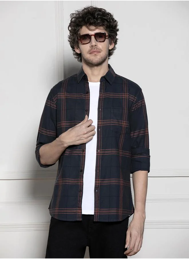 دينيس لينغو Checked Print Casual Shirt