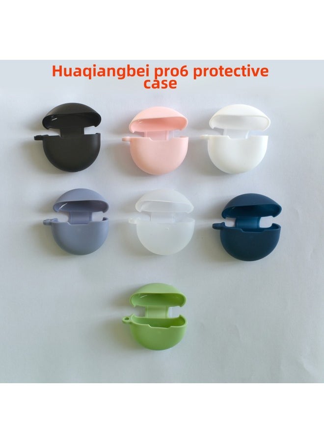 Generic - Applicable To Huawei Huaqiang North Edition Airpods Pro6 Protective Case Bluetooth Headset Silicone Protective Case Anti-fall Glue-Color:Matcha Color-Model:Huaqiang North PRO6 Headset (headset Size: 50*50*21.5mm) - Image 1