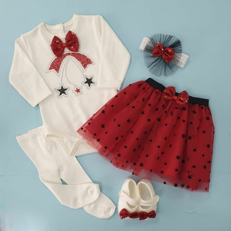 Furya Kids Tutu Dress Gift Special Day Newborn Mawlid Bowknot Stoned Baby Girl Birthday Gift