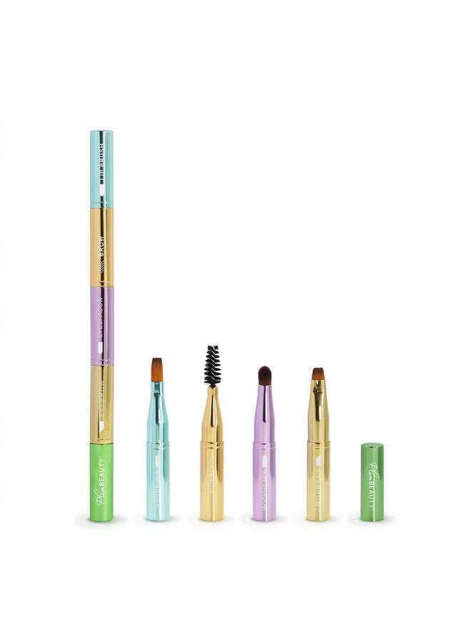 Plum Beauty 4In1 Stackable Travel Makeup Brush Set Multi - Image 1