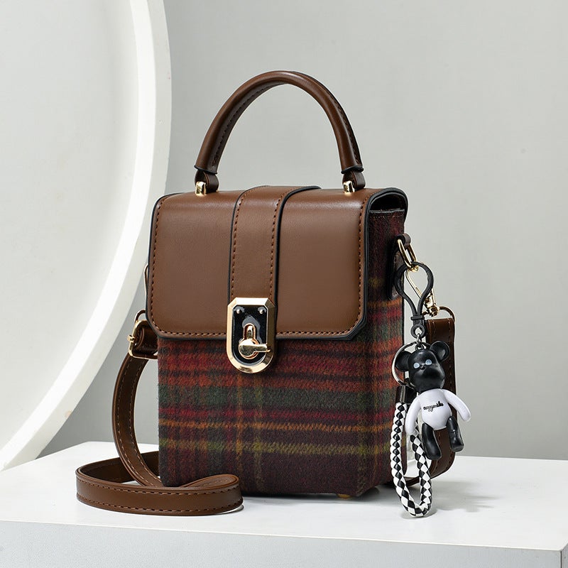 New Contrast Color Diamond Chain Small Bag Simple Fashion All-Match Instagram Fashionable Shoulder Crossbody Small Bag - Image 1