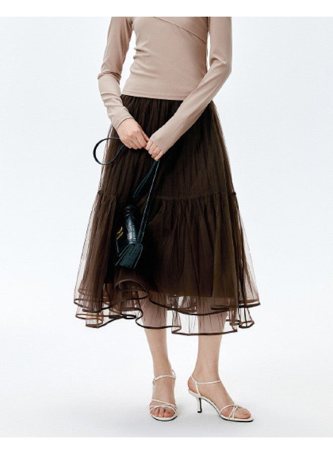 Waxbird Spring And Autumn Non-stretch Loose High-waist Midi Skirt For Women - Image 1