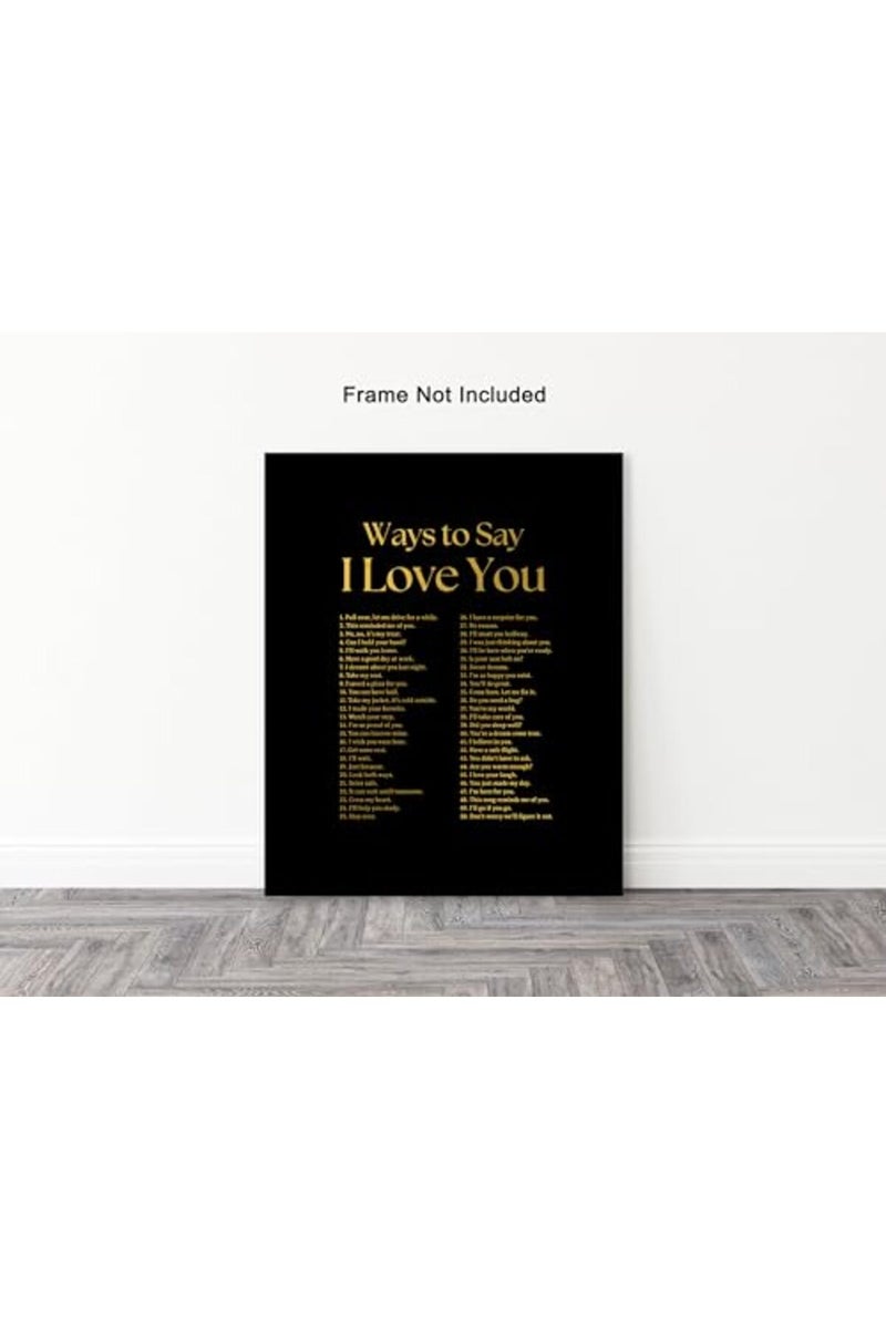 Poster Master Ways To Say I Love You Poster - Gold Typography Print - Valentine's Day Art - Positive Quote Art - Love Art - Inspirational Art - Romantic Living Room Decor - 8x10 UNFRAMED Wall Art - Image 3