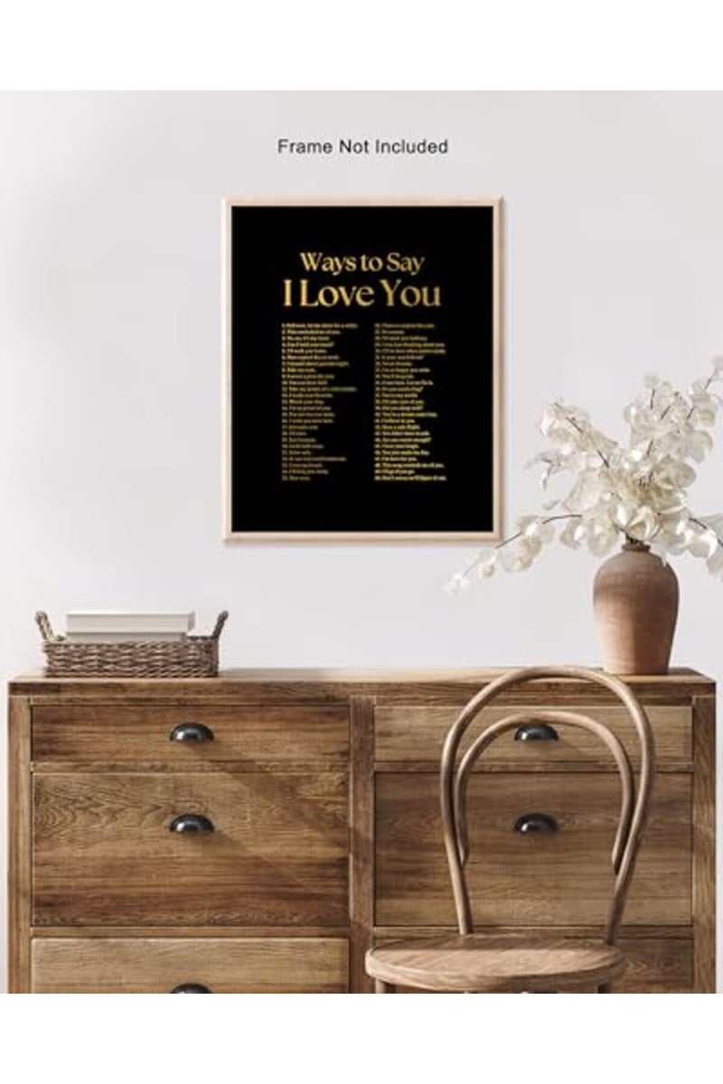 Poster Master Ways To Say I Love You Poster - Gold Typography Print - Valentine's Day Art - Positive Quote Art - Love Art - Inspirational Art - Romantic Living Room Decor - 8x10 UNFRAMED Wall Art - Image 5