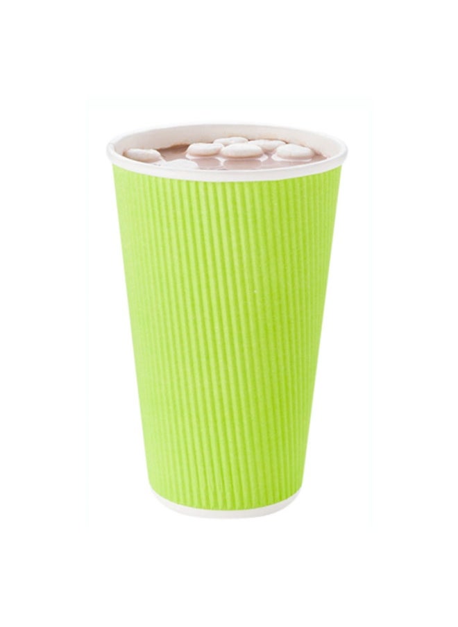 Restaurantware Restaurantware 12 Ounce Double Wall Disposable Coffee Cups, 500 Insulated Green Paper Tumblers with Rolled Rim Design, Lids Sold Separately for Hot Drinks like Tea, Hot Chocolate and More  - Image 2