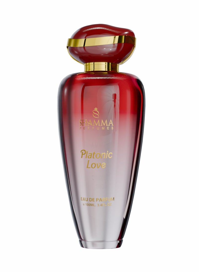 SHAMMA PERFUMES Shamma Perfume Platonic Love 100ML – The Best Floral Fruity Perfume for Women with Long-Lasting Light Projection, a Luxurious Fragrance Featuring Amber Musk and Fruity Floral Notes, Perfect as a Gift for Women and Ideal for Daily Wear - Image 1